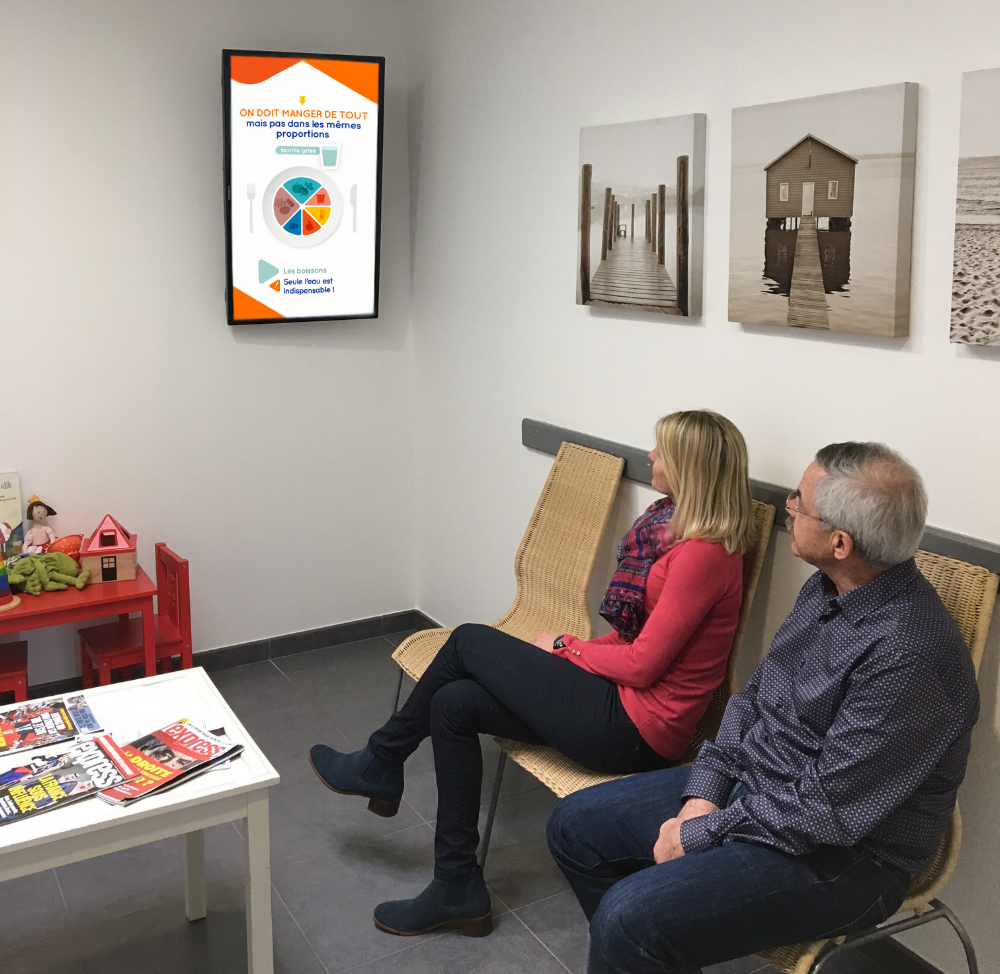 affichage dynamique personnalisé en salle d'attente